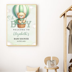 Póster Oh Boy, Teddy Bear Baby Shower boy
