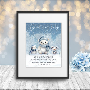 Póster Oh Boy Winter Baby Shower no dice juego de bebé