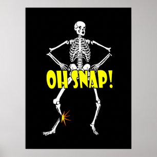 Póster Oh broche, Halloween esquelético divertido