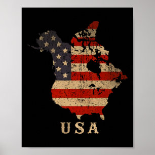 Póster ¡Oh Canadá! Mapa de Canadá y Estados Unidos - Anex