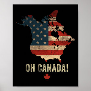 Póster ¡Oh Canadá! Mapa divertida de Trump 47 Shirt Canad