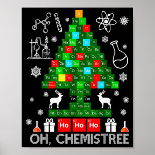 Póster Oh Chemistree científico químico Navidad Xmas Te
