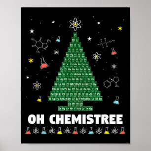 Póster Oh Chemistree Tabla Periódica Química Navidad T
