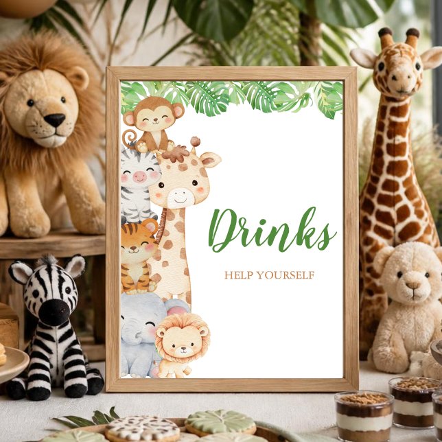 Póster ¡Oh Chico! Letrero de Mesa de Bebidas Safari (Subido por el creador)