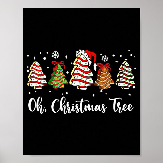 Póster Oh Christmas Tree Cakes Debbie Becky Jen Cake Love (Frente)