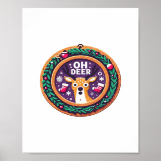 Póster Oh Ciervo Diseño Navideño Festivo