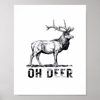 Póster Oh Ciervo Expresión Gráfica Audaz