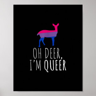Póster Oh Ciervo Queer Orgullo Bisexual Gay Lesbiana Dise