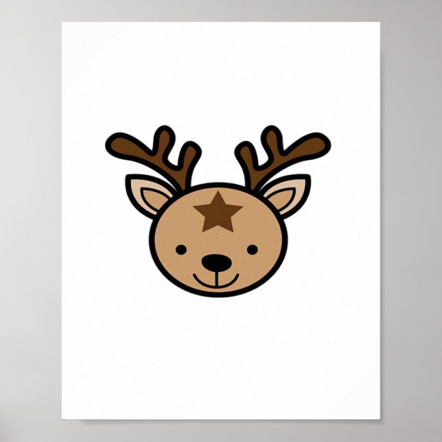 Póster Oh Cute Deer Minimal Design  (Frente)