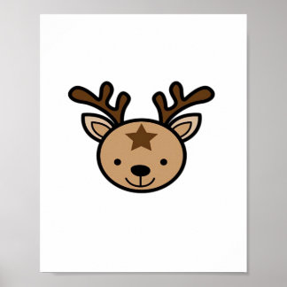 Póster Oh Cute Deer Minimal Design 