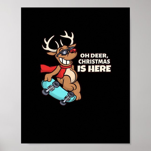 Póster Oh Deer Christmas Celebration Holiday Design  (Frente)