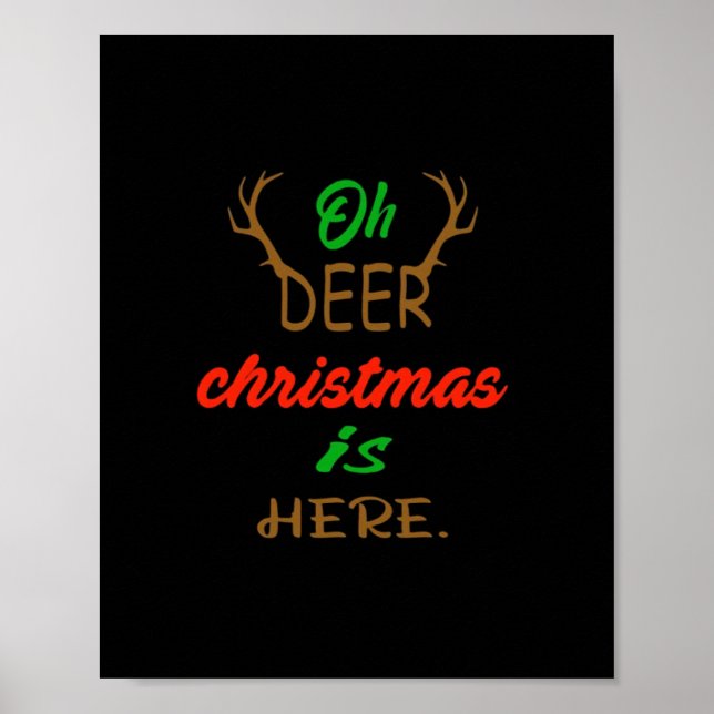 Póster Oh Deer Christmas Celebration Holiday Design (Frente)
