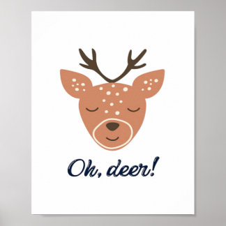 Póster Oh Deer Deer Love Save The Deer Creative Design 