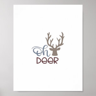 Póster Oh Deer Diseño Clásico Retro