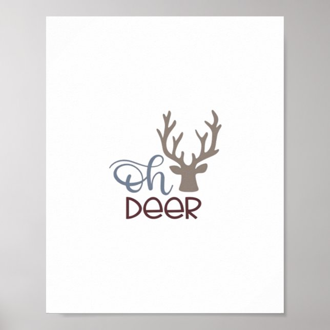 Póster Oh Deer Diseño Clásico Retro (Frente)