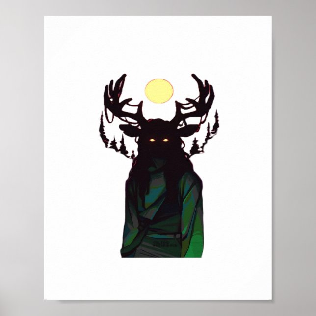 Póster Oh Deer Diseño Minimalista  (Frente)