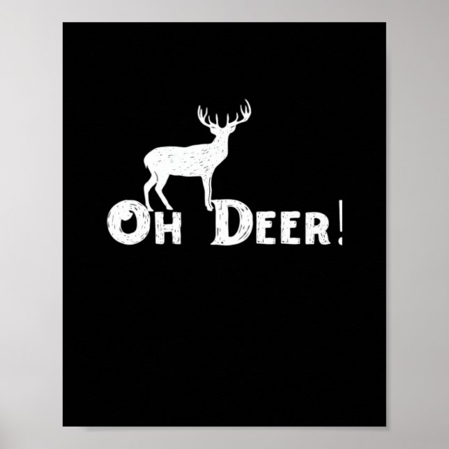 Póster Oh Deer Estilo Gráfico Limpio  (Frente)