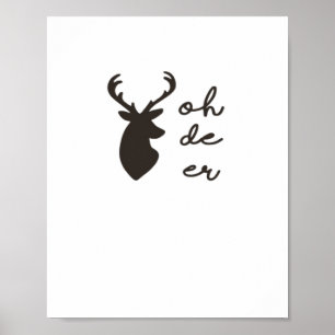Póster Oh Deer Estilo Gráfico Moderno