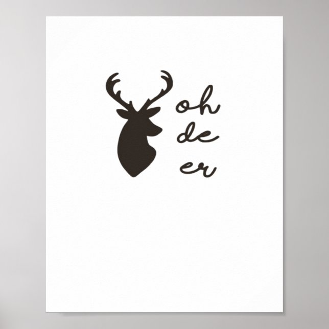 Póster Oh Deer Estilo Gráfico Moderno  (Frente)