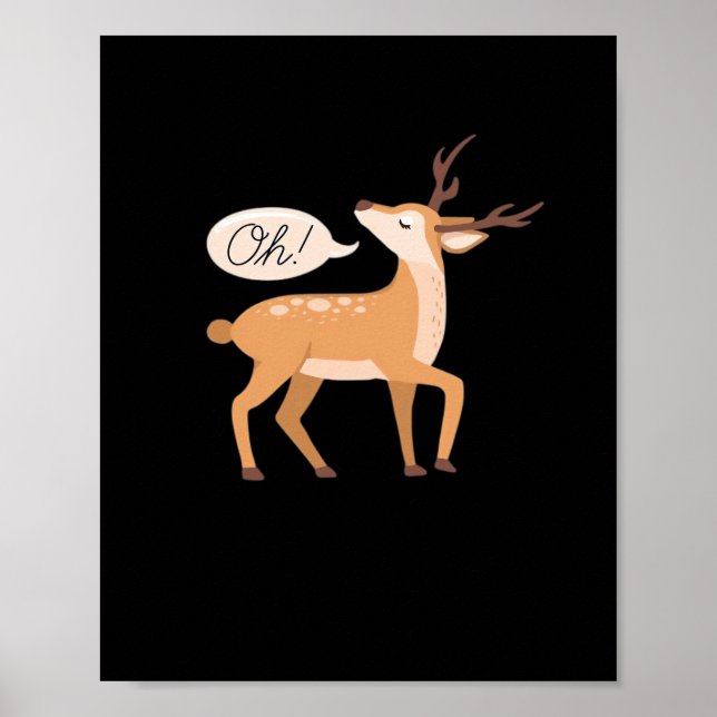 Póster Oh Deer Minimal Clean Aesthetic  (Frente)