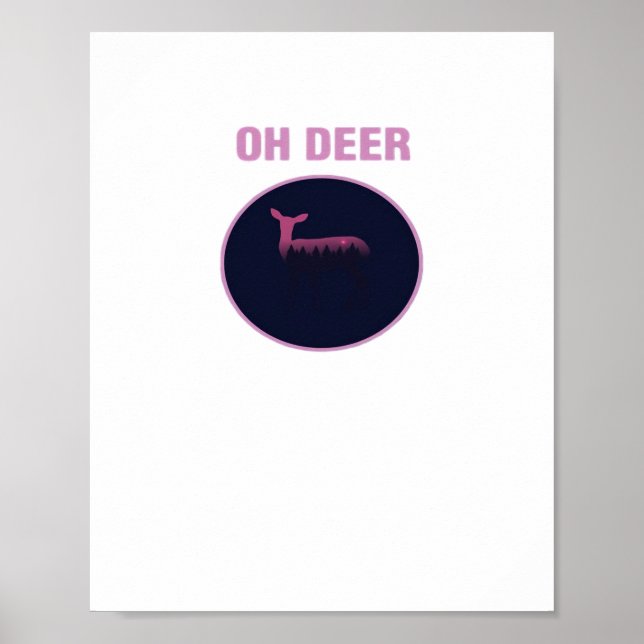 Póster Oh Deer Modern Aesthetic  (Frente)