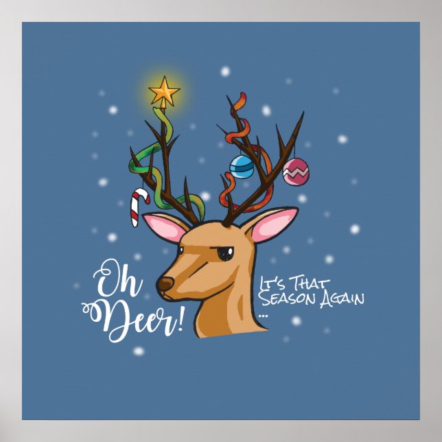 Póster Oh DEER | Navidades Pun (Frente)