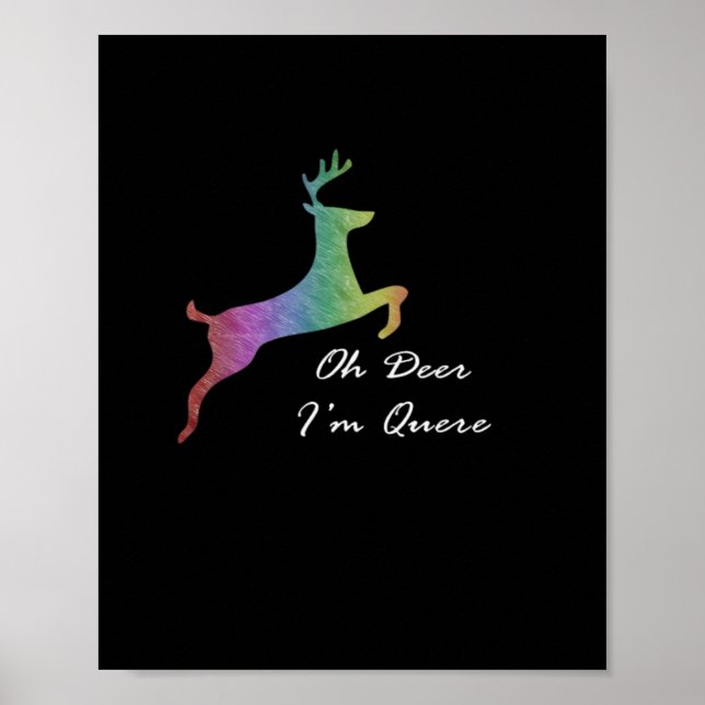 Póster Oh Deer Queer Funny Pun LGBT Pride Celebration  (Frente)