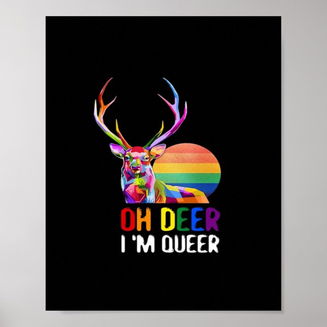 Póster Oh Deer Queer Minimal Modern Style  (Frente)