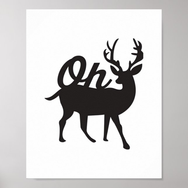 Póster Oh Deer Retro Classic Vibe  (Frente)