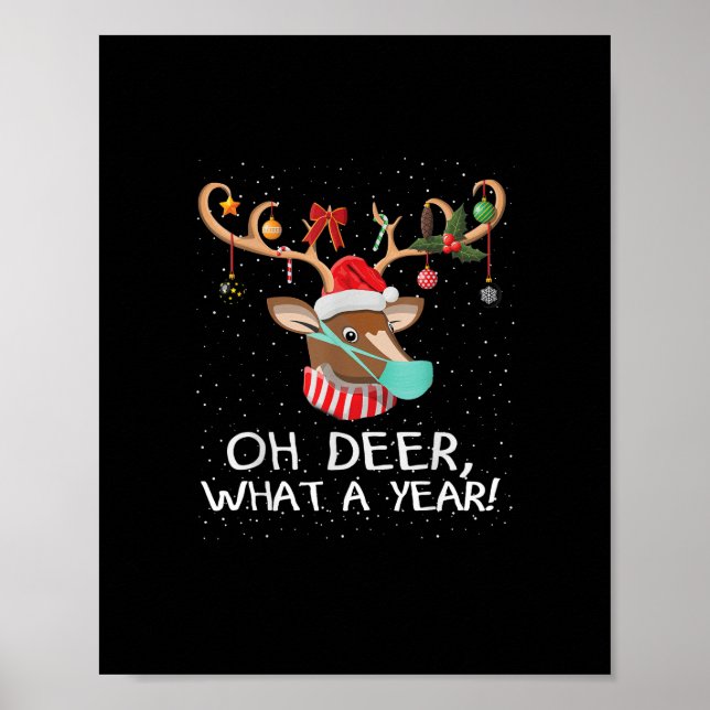 Póster Oh Deer What a Year Christmas Family Style  (Frente)