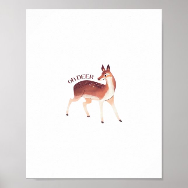 Póster Oh Deer Whimsical Creative Design  (Frente)