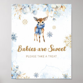 Póster Oh Deer Winter Baby Boy Ducha Sweet Tret