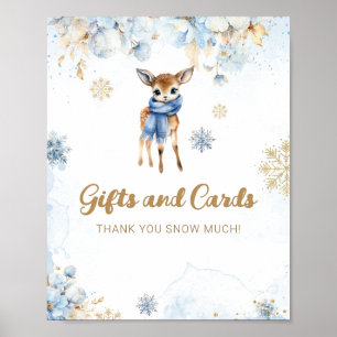 Póster Oh Deer Winter Baby Boy Ducha Tarjeta Regalo