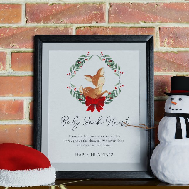 Póster Oh Deer Winter Greenery Baby Sock Hunt Game (Subido por el creador)
