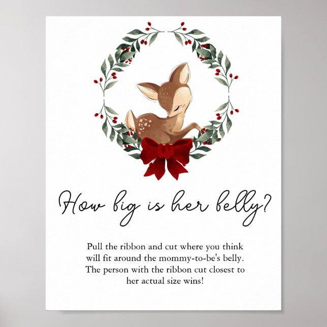 Póster Oh Deer Winter Greenery ¿Qué tan grande es su jueg (Frente)