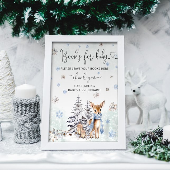 Póster Oh Deer Winter Woodland Baby Boy Shower Books (Subido por el creador)