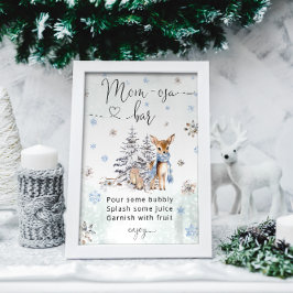 Póster Oh Deer Woodland Animals Winter Mom-osa Bar Poster
