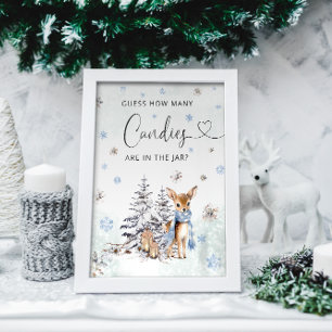 Póster Oh Deer Woodland Winter Adivina Cuántos Candies