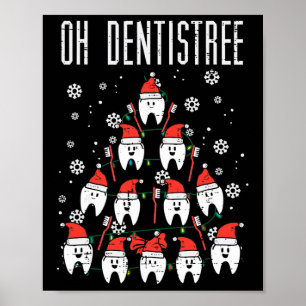 Póster Oh Dentistree Árbol de Navidad Dientes Odontología