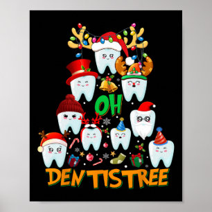 Póster Oh Dentistree Diversión Árbol de Navidad Higiene d