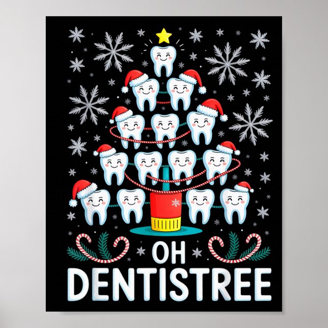 Póster Oh Dentistree - Funny Christmas Tree Dental Hygien (Frente)