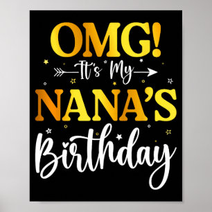 Póster Oh Dios Es El Cumpleaños De Mi Nana Divertido Feli