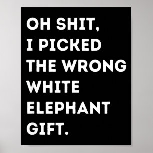 Póster Oh Elefante Blanco Divertido Para Adultos Menores