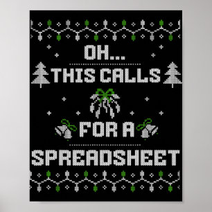 Póster Oh, esto requiere una hoja de cálculo de Navidad f