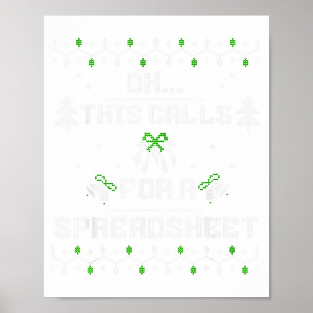 Póster Oh, Esto Requiere Una Hoja De Cálculo Para Navidad (Frente)