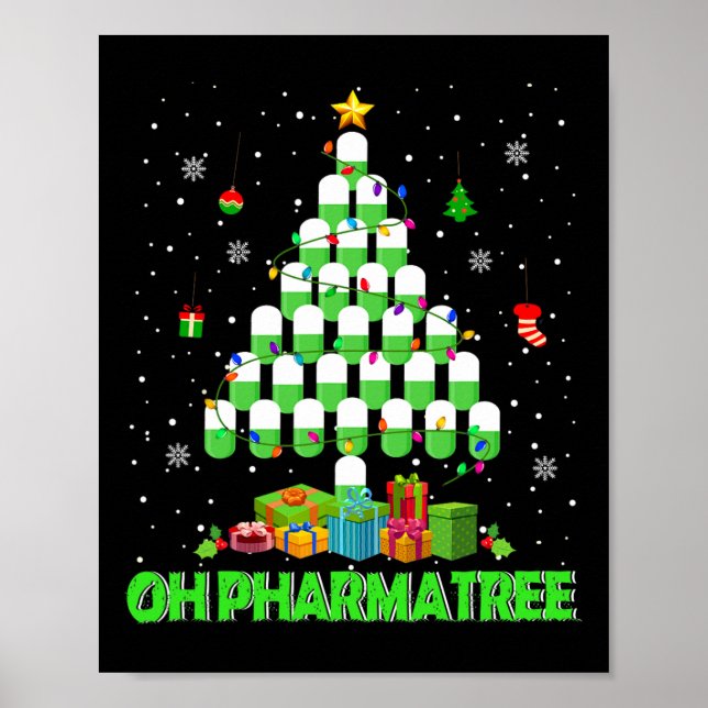 Póster Oh Farmacia Pharmatree de Árbol de Navidad Medicin (Frente)