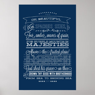 Póster oh hermoso, para los cielos espaciosos