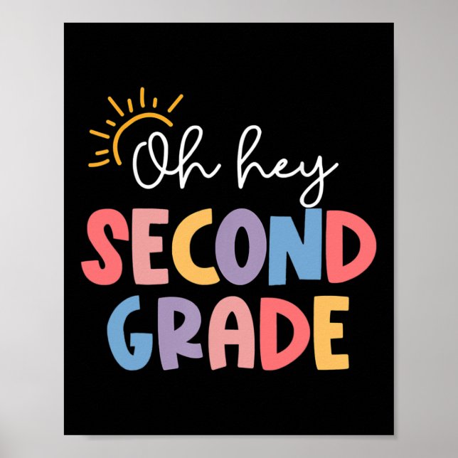 Póster Oh Hola Maestra de Segundo Grado Estudiante 2do Gr (Frente)