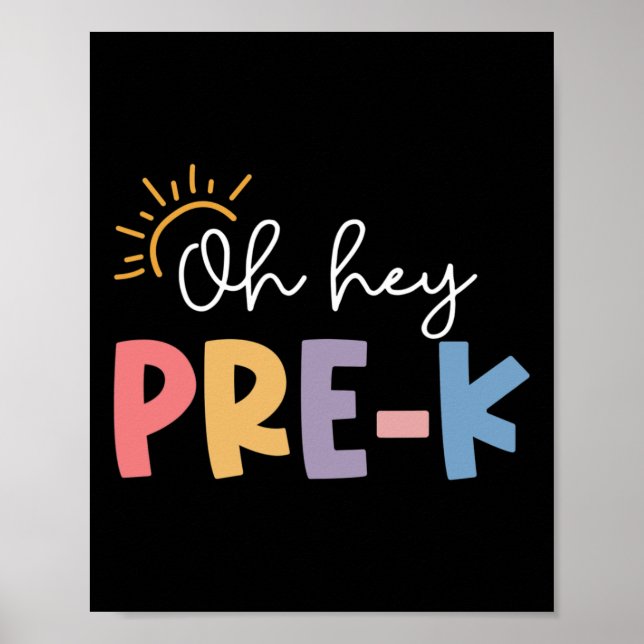 Póster Oh Hola Maestro Pre K Estudiante Preescolar Primer (Frente)
