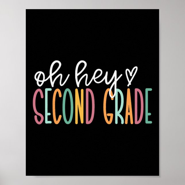 Póster Oh Hola Segundo Grado De Regreso A La Escuela Feli (Frente)